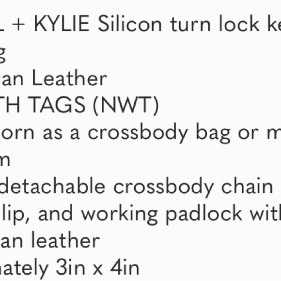 NWT Kendall & Kylie Black Mini Bag Sleek Design Lock Chain - Picture 8 of 8